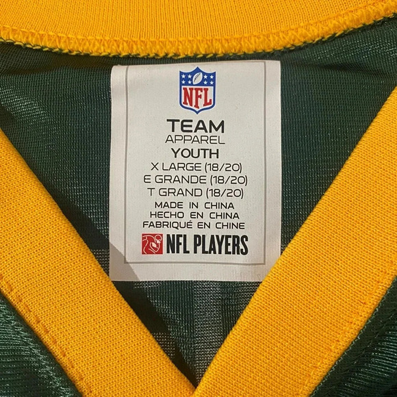 NFL Teams Aaron Rodgers Green Bay Packers #12 Green Youth Jersey Size XL 18/20 - Picture 7 of 9